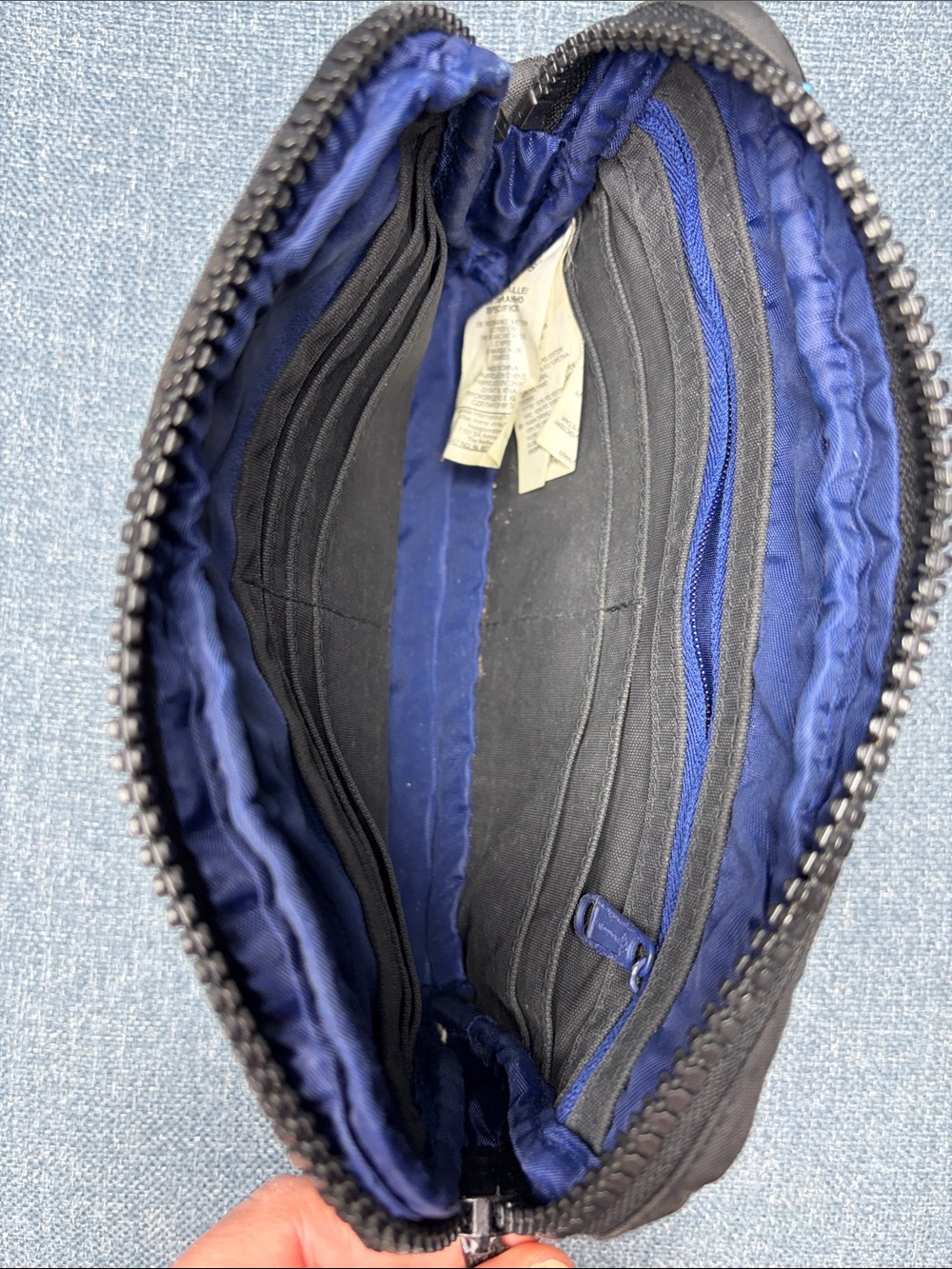 adidas by Stella McCartney Leopard Pattern Big Wallet Pouch Blue Black - Picture 5 of 11